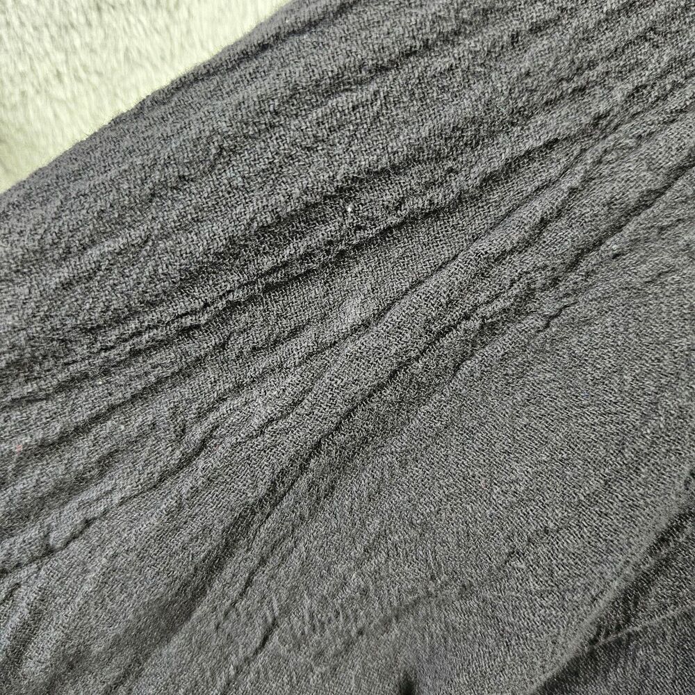 Cottonways Tunic Top Womens Size 2 Black Gauze Beachy V-Neck Asymmetrical - Picture 9 of 12